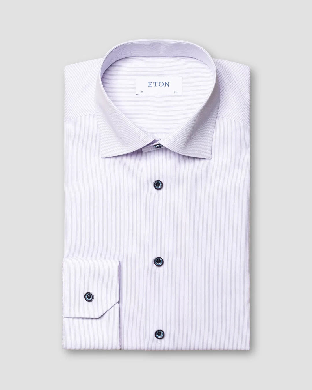 Purple Striped Twill Shirt Eton
