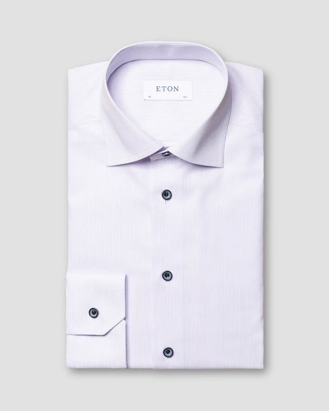 Lila gestreiftes Twill-Hemd - Eton