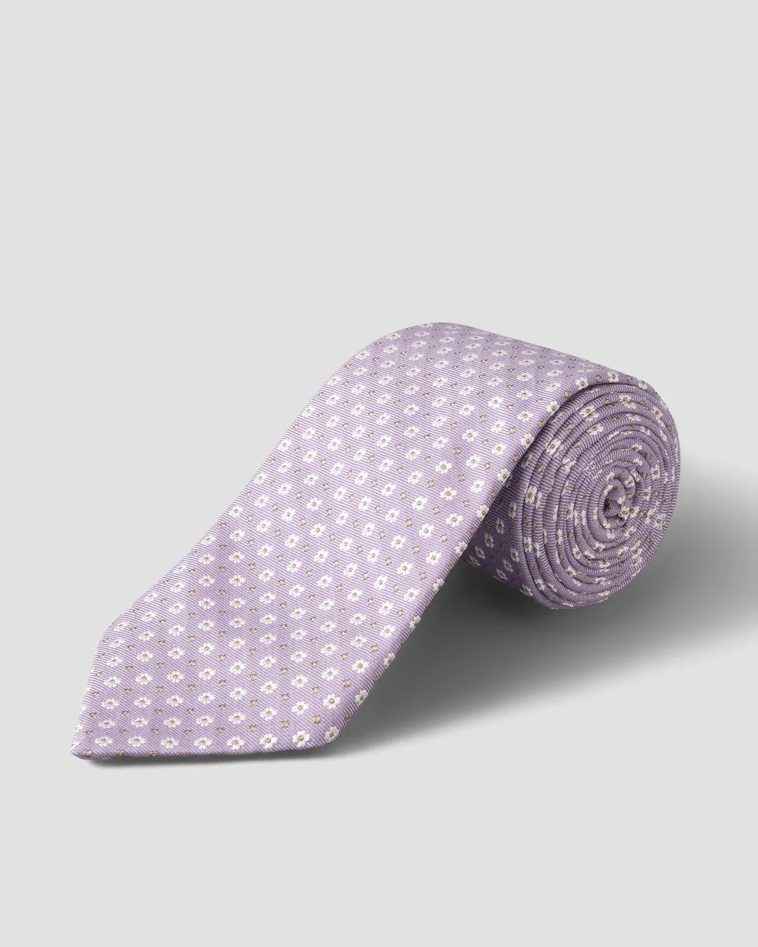 Light Purple Floral Silk Cotton Tie Eton