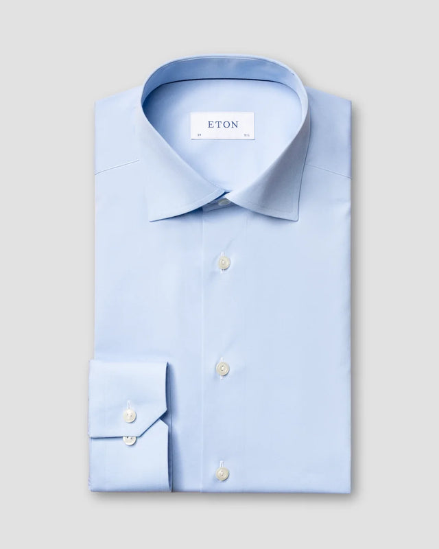 Hellblaues Hemd aus Popelin - Eton