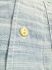Pale Japanese Cotton Linen Jacquard Camp Shirt