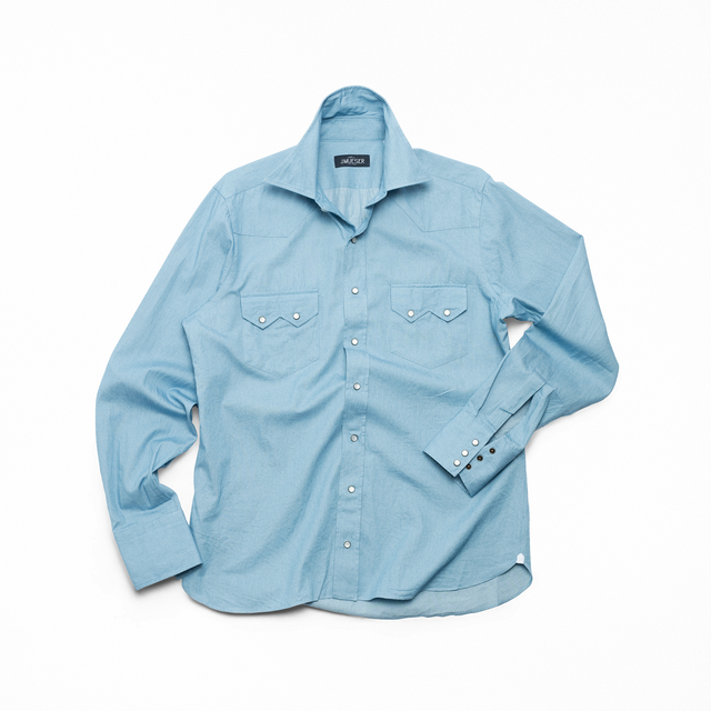 Light-Wash Denim Neapolitan Pearl Snap
