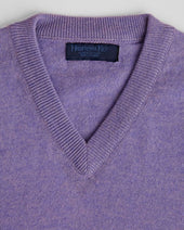 Lilac V Neck Cashmere Sweater