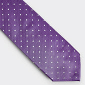 Lilac White Spot Herringbone Silk Tie