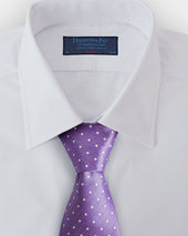 Lilac White Spot Herringbone Silk Tie