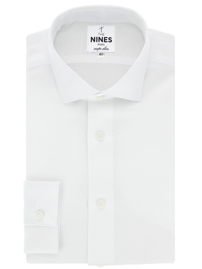 Linen Cotton Shirt With Shark Collar