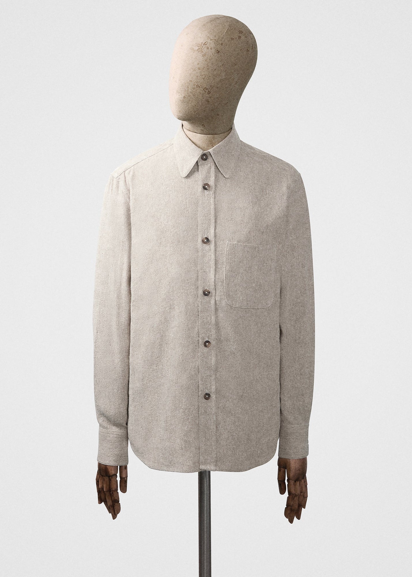 Silk linen shirt in barley