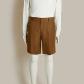 Tailored Linen Beach Shorts In Tobacco