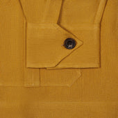 Plain Linen Button Cuff Safari Shirt In
