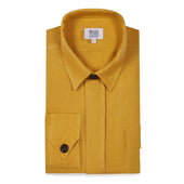 Plain Linen Button Cuff Safari Shirt In