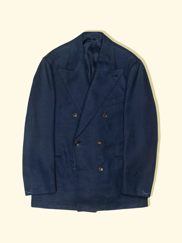 Linen/Cotton Twill Sport Jacket - French Navy — The Anthology