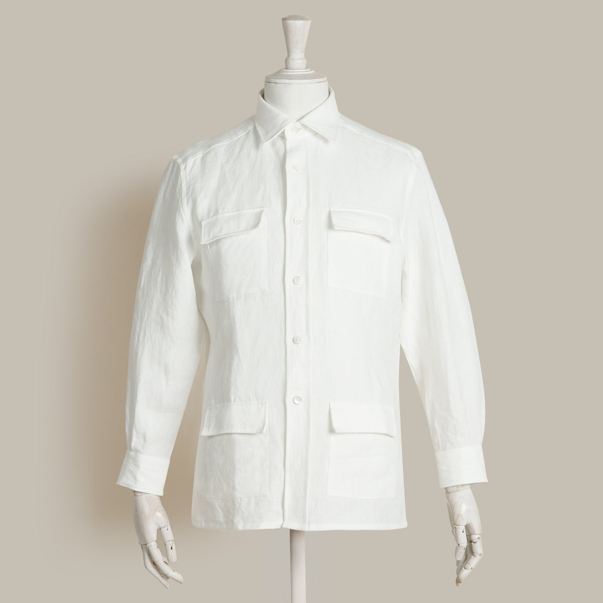 Linen Safari Overshirt In Off