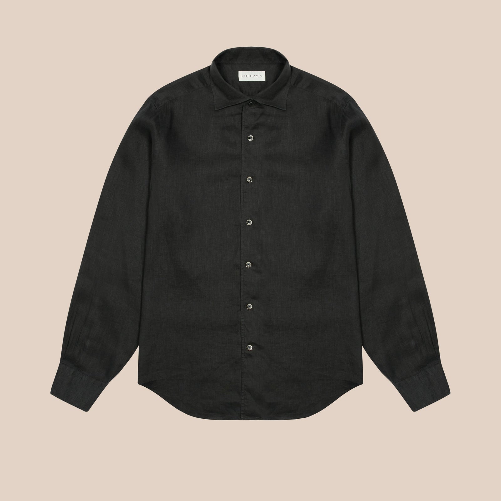 French Linen One Piece Collar Riviera Shirt In Dark