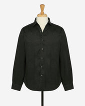 French Linen One Piece Collar Riviera Shirt In Dark