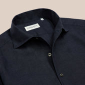 French Linen One Piece Collar Riviera Shirt In