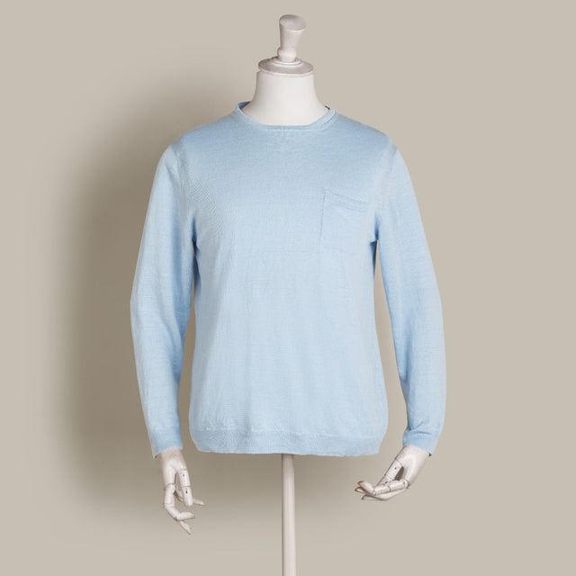 Linen Knitted Sweater In Light Sky