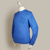 Linen Knitted Sweater In Ocean