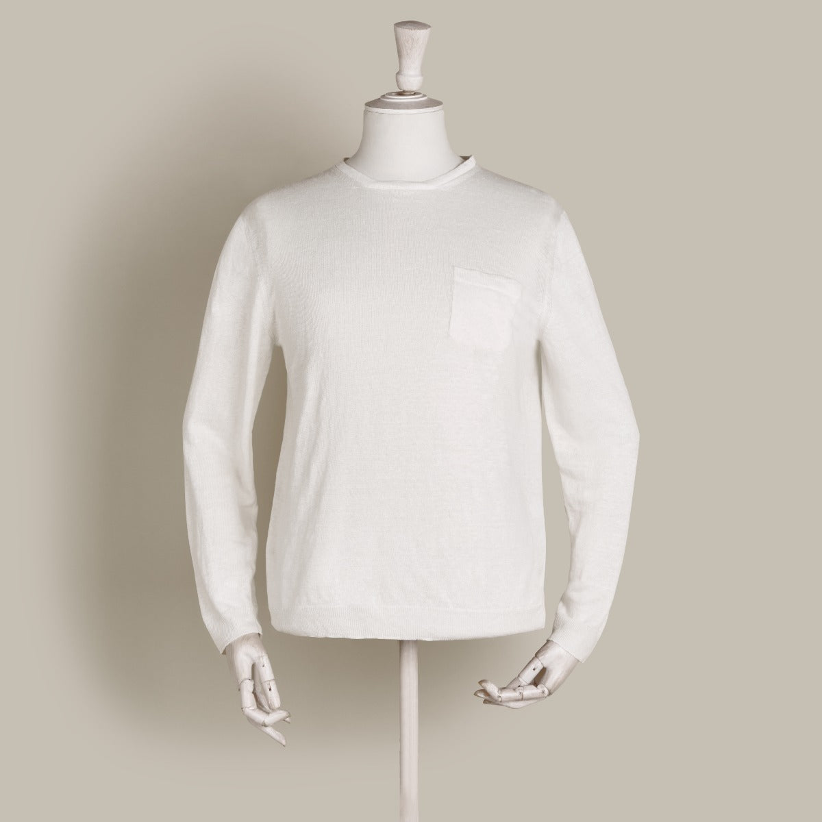 Linen Knitted Sweater In Off