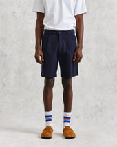 Linton Cotton Seersucker Pleated Shorts