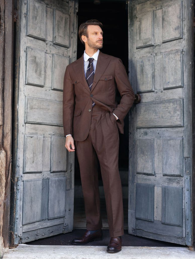 Litha brown flannel safari jacket