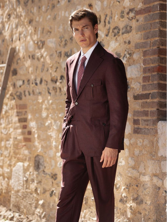 Litha burgundy flannel safari jacket
