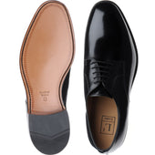 Loake 205 mens Derby shoes in black polished