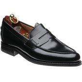Loake 356 mens rubber-soled loafers in black polished