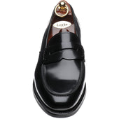 Loake 356 mens rubber-soled loafers in black polished