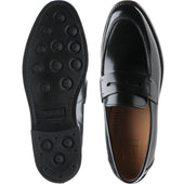 Loake 356 mens rubber-soled loafers in black polished