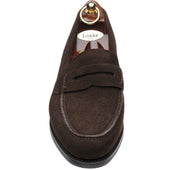 Loake 356 mens rubber-soled loafers in dark brown suede