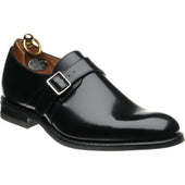 Loake 357 mens rubber-soled monk shoes in black polished