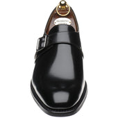 Loake 357 mens rubber-soled monk shoes in black polished