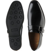 Loake 357 mens rubber-soled monk shoes in black polished