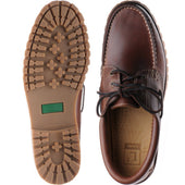 Loake 522 mens rubber-soled deck shoes in brown waxy leather