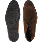 Loake Altman mens rubber-soled boots in brown suede