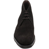 Loake Altman mens rubber-soled boots in dark brown suede