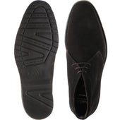 Loake Altman mens rubber-soled boots in dark brown suede