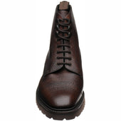 Loake Aquarius mens rubber-soled boots in dark brown grain