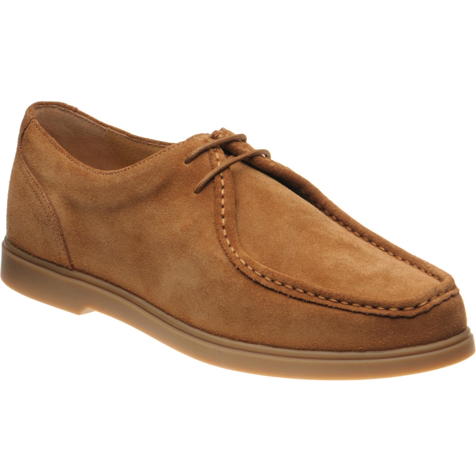 Loake Arezzo mens rubber-soled Derby shoes in chestnut suede (second)