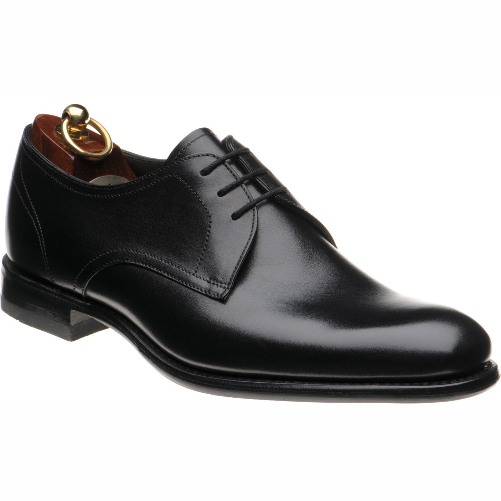 Loake Atherton mens hybrid-soled Derby shoes in black calf