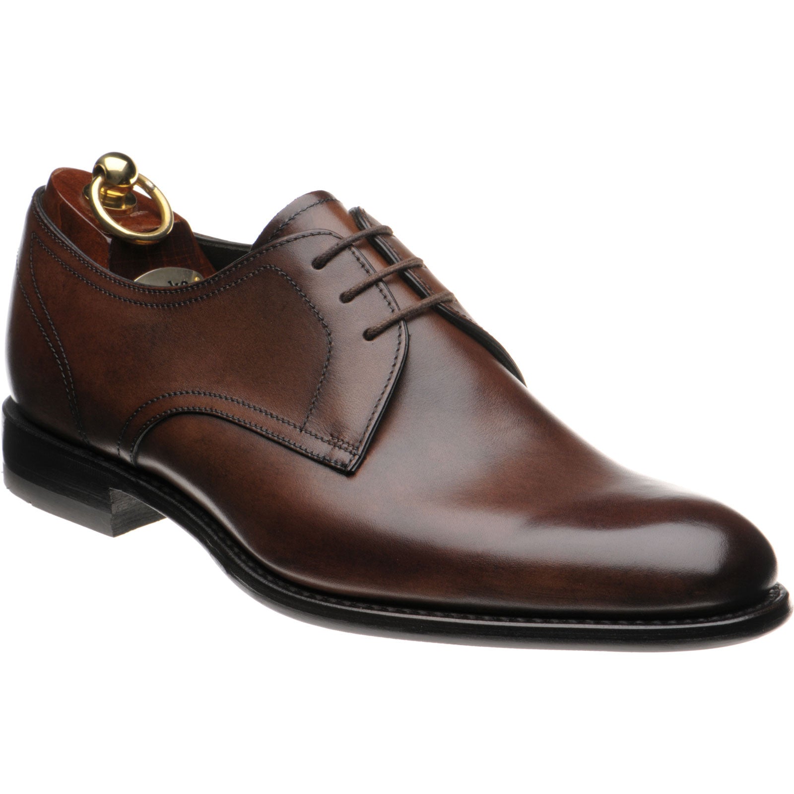 Loake Atherton mens hybrid-soled Derby shoes in dark brown calf