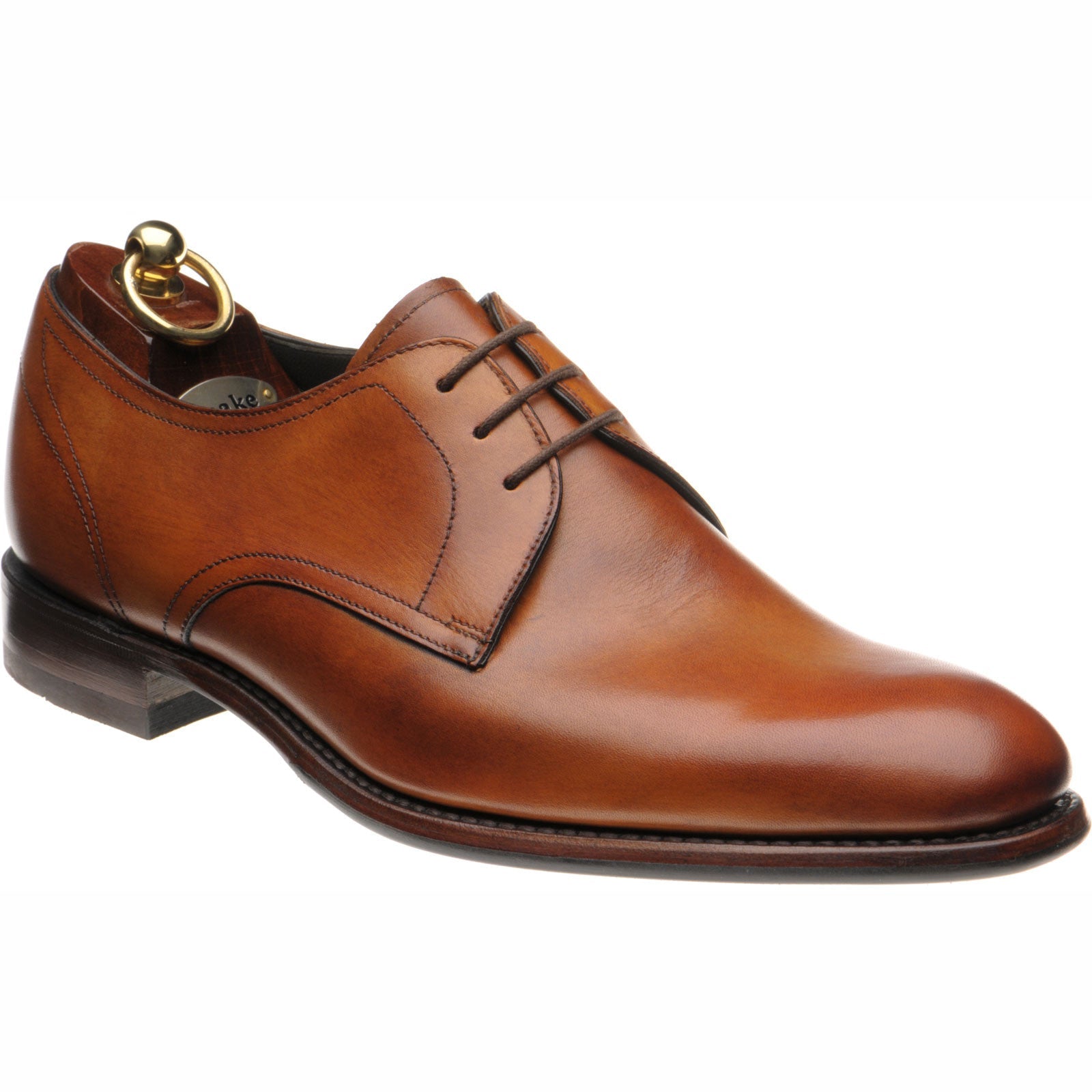 Loake Atherton mens hybrid-soled Derby shoes in tan calf
