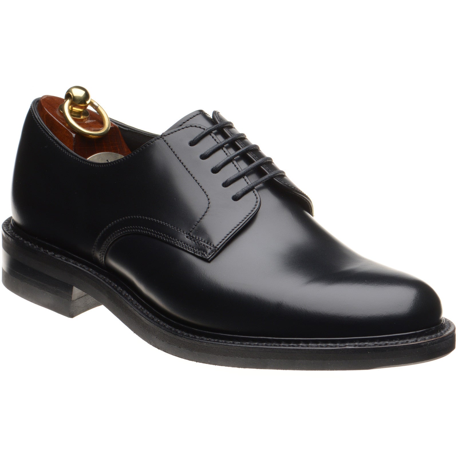 Loake Barbican mens rubber-soled in black polished