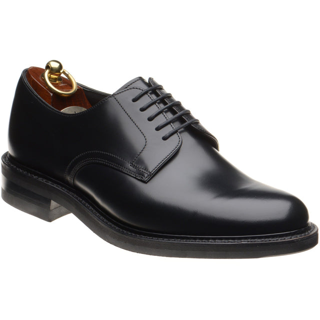 Loake Barbican mens rubber-soled in black polished