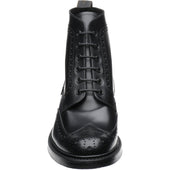 Loake Bedale mens rubber-soled brogue boots in black calf (second)