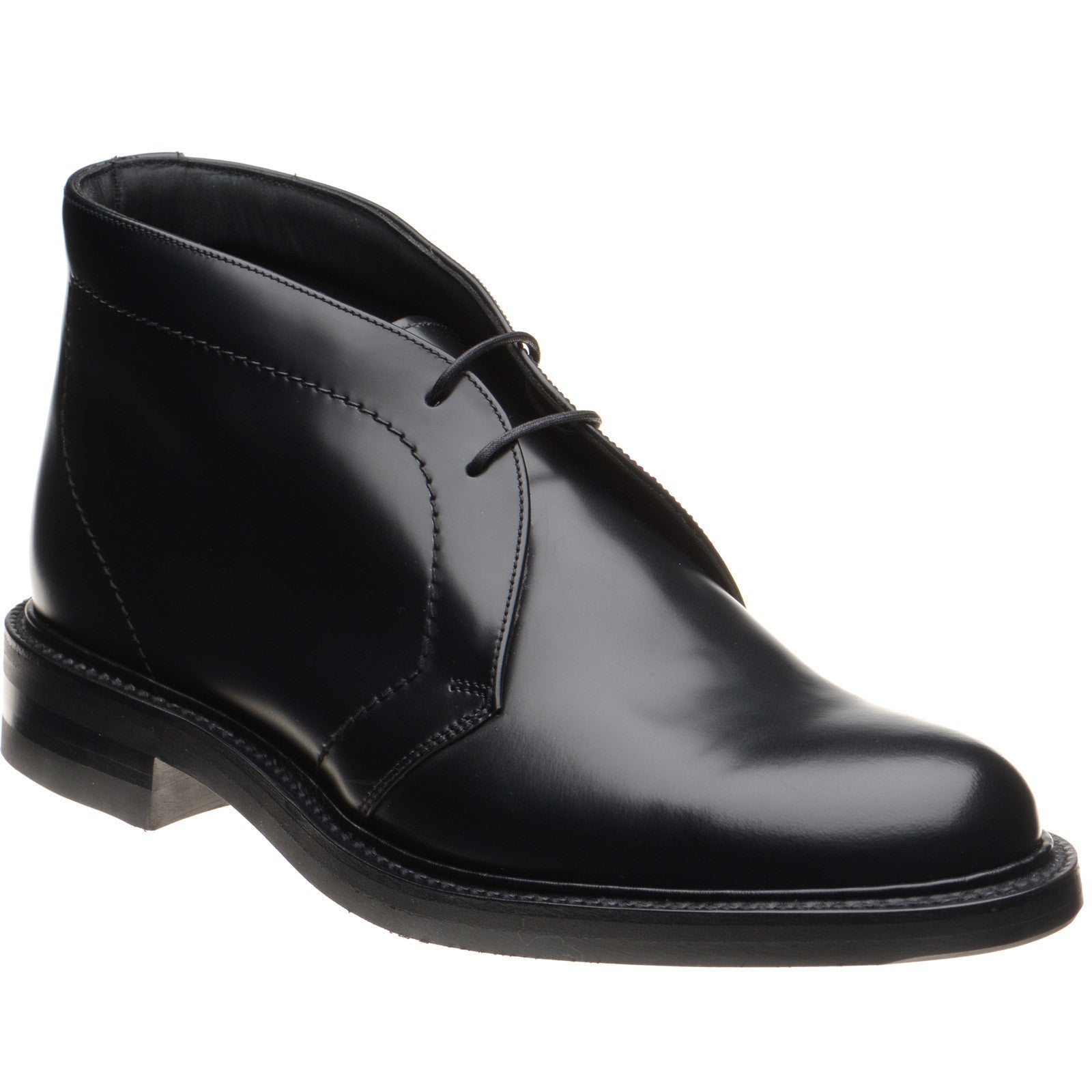 Loake Berkeley mens rubber-soled Chukka boots in black polished (second)