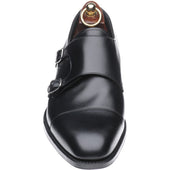 Loake Cannon mens double monk shoes in black calf