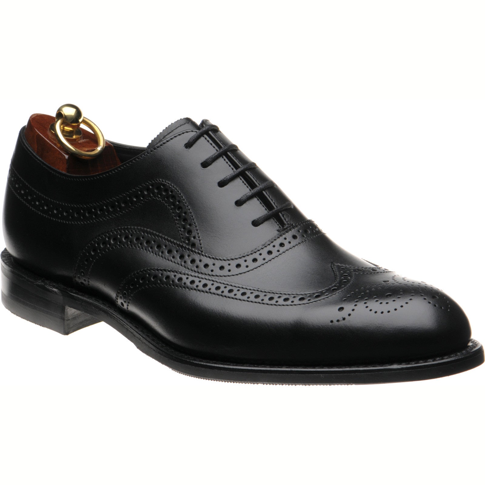 Loake Castlegate mens rubber-soled brogues in black calf (second)