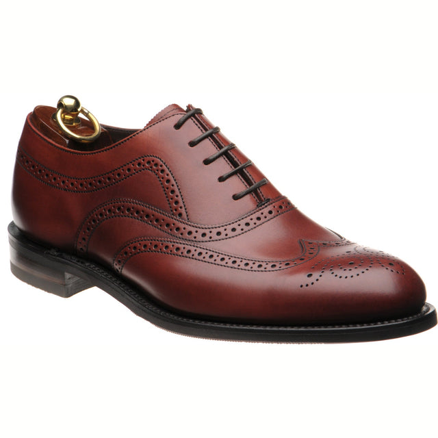 Loake Castlegate mens rubber-soled brogues in seared mahogany calf (second)