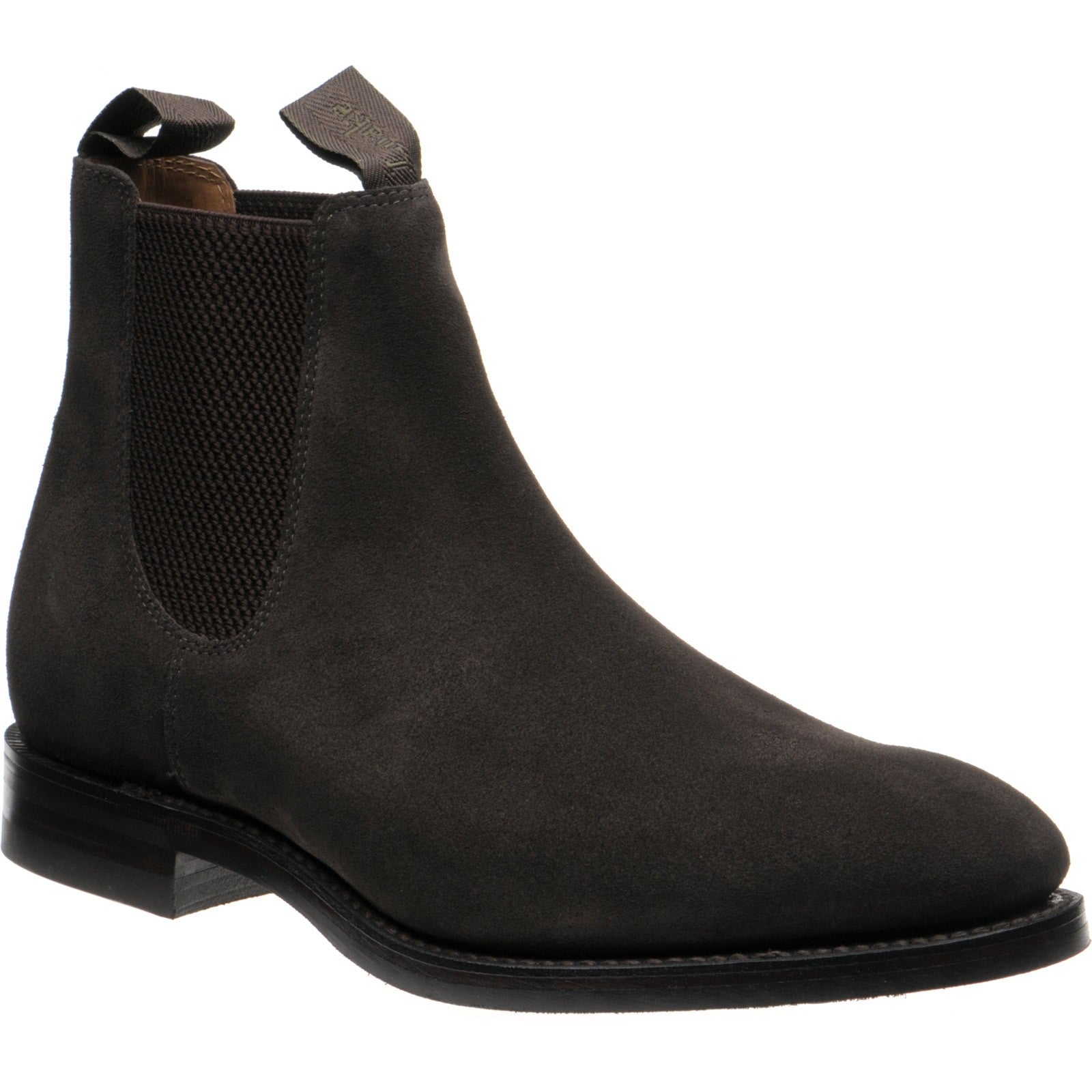 Loake Chatsworth (Rubber) mens rubber-soled Chelsea boots in dark brown suede